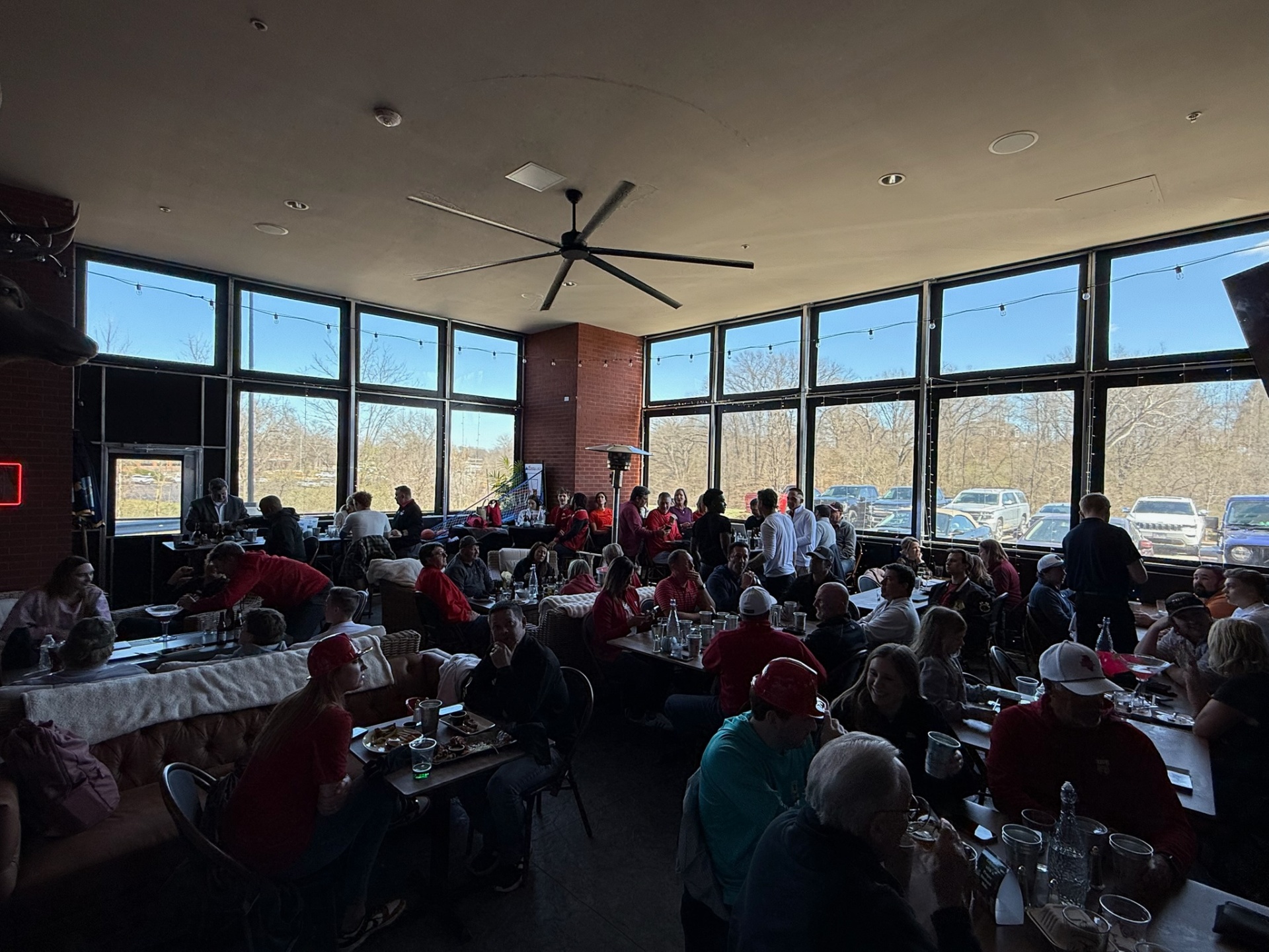 SIUE fans gathered in the Clubhouse lounge on gameday